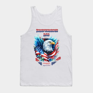 Majestic Eagle Soaring With American Flag Tank Top